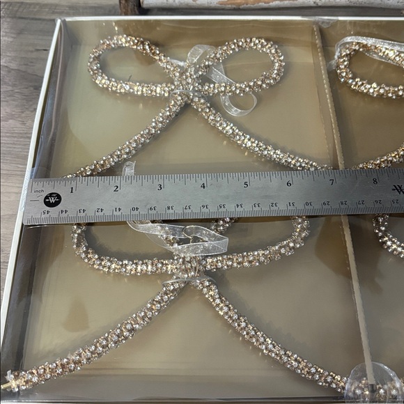 OPEN BOX READ NIB Christian Siriano Gold Rhinestone Bow Christmas Tree Ornaments - Picture 11 of 12